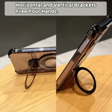 奢华防震蓝色保护手机壳 - 全新磁吸支架，兼容 16、15、14、13、12、11 Pro Max，晶莹剔透，防震防摔 - 磁吸式手机壳 - 适用于多种型号 - 藍色 - 查看 3