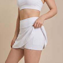 Women's Fitness Short Skirt With Pocket, Well-Fitted - White - View 6