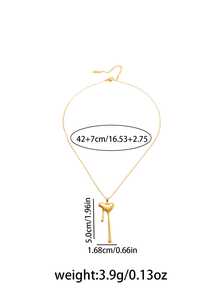 1 Piece Of Sweet And Cool Versatile Gold-Plated Butterfly Heart Necklace With Pleated Texture, Melted Heart, And Niche Design. European And American Hot Girls' Daily Street Accessories - Gold - View 5