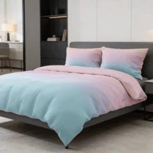 2/3 Piezas Juego de Ropa de Cama de Color Degradado, Tamaños Twin/Full/Queen/King, 1 Edredón con 1/2 Fundas de Almohada, Sin Edredón/Edredón Interior y Sin Relleno, Para Todas las Estaciones, Suave y Duradero, Lavable a Máquina, Decoración de Dormitorio, Regalo para Ocasiones Especiales - Rosa - Ver 7