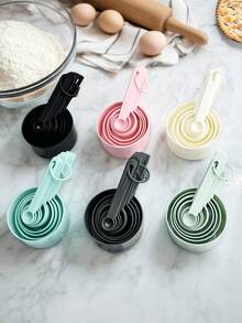 10pcs/Set Measuring Cups And Spoons Set, Stackable Cooking Baking Kitchen Tools - Multicolor - View 1