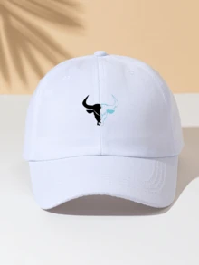 1 chiếc mũ lưỡi trai unisex in hình đầu bò tối giản, mũ chống nắng, mũ thể thao ngoài trời phù hợp cho nam và nữ, dùng hàng ngày. - Mũ bóng chày 2 - Xem 19