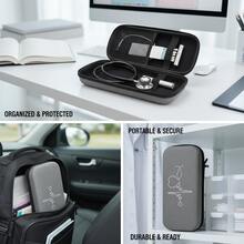 Portable Protective Case Compatible With Pet Fetal Heart Monitor Stethoscope, Shockproof And Waterproof Medical Tool Storage Bag - Black - View 3