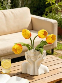 白色手形花瓶，手臂花瓶，可爱独特的波西米亚极简主义女性美学装饰，现代斯堪的纳维亚风格家居客厅办公室装饰，家居装饰房间装饰玻璃花瓶 - 彩色 - 查看 6