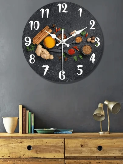 1 Pc 10 Inch/12 Inch 2D Flat Effect Silent Wall Clock Wooden DIY Clock Summer Office Decoration Father Thanksgiving Gift Highland Cattle Theme Decoration, 2D Flat