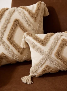 Cirelle 1pc Fashionable Creative Soft Plush Tassel Throw Pillow Cover - Multicolor - View 4