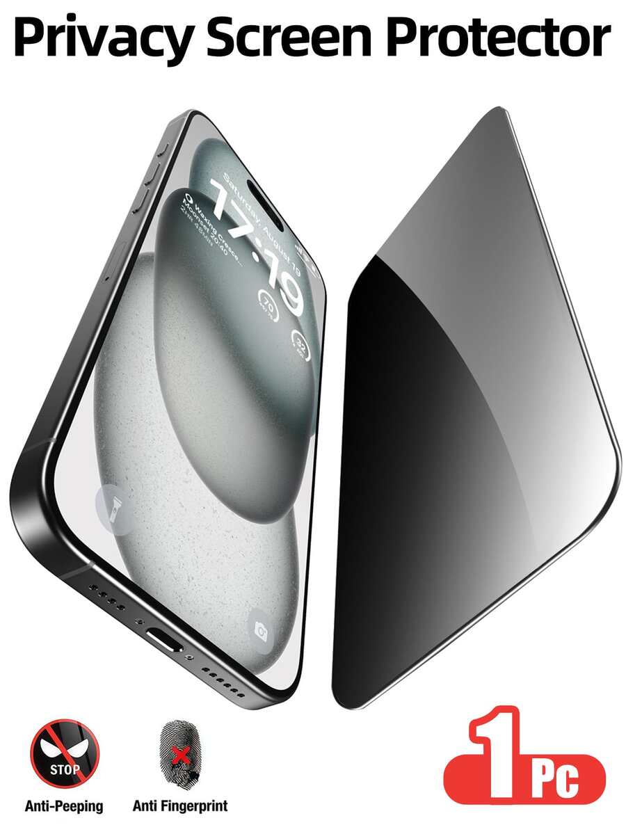 Yezodawee 1-Pack Privacy Screen Protector 17 Pro Max [True 25°Anti Spy], Anti-Spy Tempered Glass Film, 9H Hardness Tempered Glass HD Full Coverage Protection, Anti-Peep Privacy Protective Glass, Scratch-Resistant, Anti-Fingerprint Phone 16 ProMax/16 Plus/16E/15 ProMax/14/13/12/11 Series - Black - View 1
