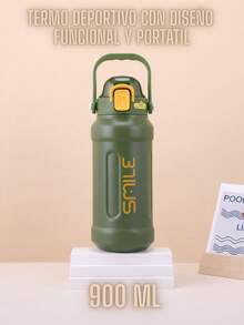 Termo Deportivo PYA-13, El termo perfecto para tu día a día 900 ml, Ideal para tu ida al gym, campamento, escuela o trabajo. - Verde - Ver 11