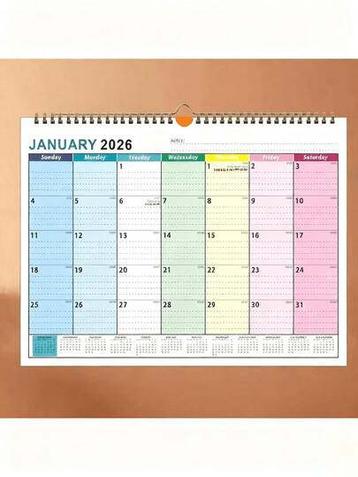 2026 Minimalist Gradient Color Calendar From January 2026 To June 2027, Featuring A Fresh Design Of Flowers And Trees With A Large Writing Area Suitable For Notes, Recording, And Planning Schedules, Ideal For Home And Organization.Thick Paper, Reinforced Metal CoilHanging Design,Minimalist And Stylish, Adding A Sense Of Design.