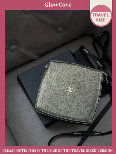  Chanel High-Quality Woven Texture Cosmetic Bag, Black & Gold Color, Classic Double C Logo, Essential For Storage