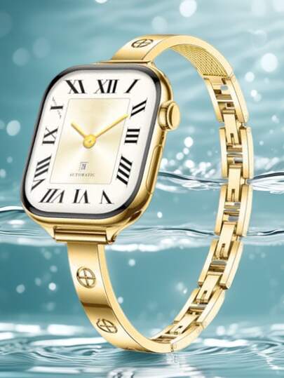 Elegant & Slim Women's Gold Metal Chain Watch Band, Adjustable & Durable Formal Watch Strap Suitable For 38/40/41/42/44/45/46/49mm Watches, Compatible With Ultra/SE/11/10/9/8/7/6/5/4/3/2/1 Models