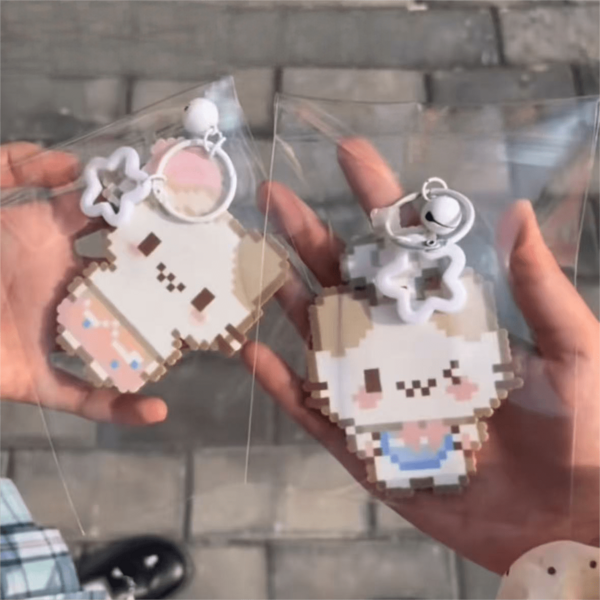2026 New Pixel Cat Keychain, Exquisite Cute Acrylic - Perfect Gift, Birthday Gift, Ideal Gift, Surprise Gift, Holiday Gift, Couple Gift, Halloween Gift, Christmas Gift, Gamer Gift