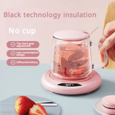 1pc Smart Constant Temperature Heating Coaster, Coffee Cup Warmer. USB Powered, 3 Temperature Settings (55-75°C), One-Touch Start, 8-Hour Auto Shut Off. Suitable For Heating Coffee/Milk/Eggs/Sandwiches/Tea, Great For Home, Office And Travel Use.
