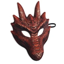1 chiếc mặt nạ hóa trang rồng cho lễ hội Halloween, lễ hội âm nhạc, tiệc tùng. - Đỏ - Xem 4
