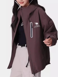 CAMEL CROWN Lightweight Windproof Waterproof Women's Outdoor Jacket (Single Layer), Suitable For Hiking & Sports - Crimson Brown - View 1