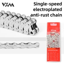 VXM 1 Box Mountain Road Bicycle Chain, 1S Single Speed Electroplated Anti-Rust Bright Silver Derailleur Chain - Multicolor - View 9