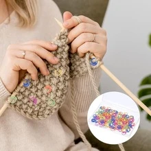 20/50/100pcs Multi-Color Metal Spiral Stitch Markers, Open Metal Stitch Markers Crochet Stitch Markers With Storage Box, For Crochet Garment Marking, DIY Craft Projects, Sewing Thread Needle Knitting Stitch Tracking Markers - Dark - View 7