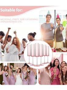 1/5pcs 6oz Reusable Plastic Champagne Flutes, Insulated Acrylic Wine Glasses, Shatterproof Cocktail Cups For Christmas Party, Wedding, Birthday, Anniversary, Home And Bar Use - Multicolor - View 5