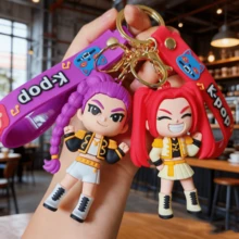 Kpop Demonn Hunters Girl Group Star Silicone Keychain, Cartoon Anime Cute Doll Pendant, Suitable For Birthday Gift, Party Reward, Back To School Season, Daily Friend Gift - Multicolor - View 4