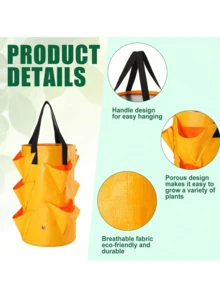 Hanging Planter Bag With Handle, Plastic Hanging Strawberry Planter Container, Foldable Planting Bag For Vegetables, Flowers, Herbs And Plants - Multicolor - View 5