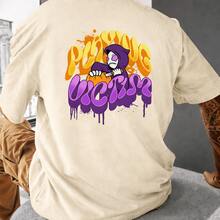 Camiseta Oversized Grande Estampada Victim Fantasma Personalizado Streetwear - Bege - Visão 2