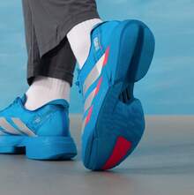 adidas Adizero Adios Pro 4 緩震 防滑 耐磨 低筒 休閒 跑鞋 男款 - 藍灰紅 - 查看 4