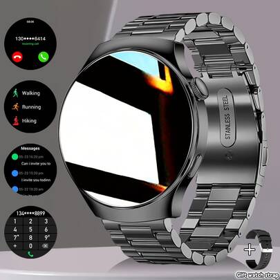 Reloj inteligente multifuncional con llamada inalámbrica, control de cámara, reproducción de música, fondo de pantalla personalizable, seguimiento de actividad física, diseñado para usuarios de teléfonos inteligentes Android/iOS, regalo ideal