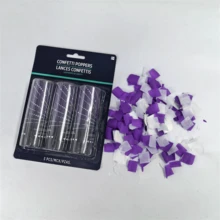 【浪漫庆典小玩意】11厘米迷你手拧式彩纸礼炮，梦幻紫色搭配！紫色包装搭配紫色方形彩纸，轻轻一拧，浪漫绽放，为婚礼和生日派对营造极致氛围。3件套精致，6件套惊艳，材质优良，使用方便！ - 3pcs - 查看 7