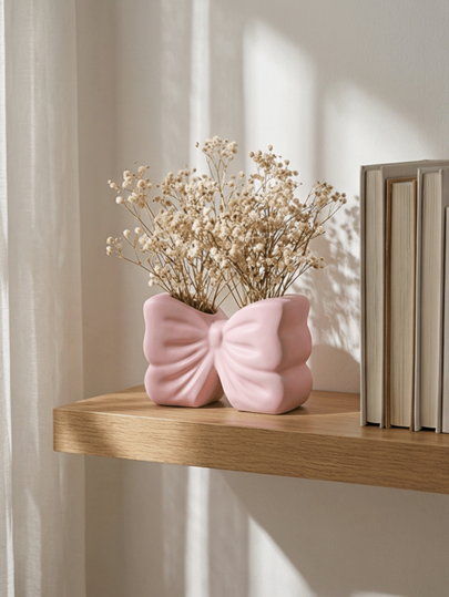 1Pc Bow Makeup Brush Storage Tube, Dressing Table Eyebrow Brush Brush Pen Holder Desktop Storage Rack Universal Desktop Illustration Decoration, Cross-Border Multi-Functional Storage Decoration Magic, Decorative Storage Home Furnishings Ornaments