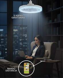 DOSYU 2 Ventiladores de Techo Cubierta Transparente LED Socket E27 Dimeable Movible Rotación 360° Ideal para la Oficina, Hogar, Escuela, Abanico Ventilador, 5 Aspas 3 Temperaturas de Luz Ajustable Control Remoto como de Televisión Estereo Bocina - Blanco - Ver 6
