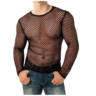 Blusa Masculina Tela Arrastão  Verão    Slim Fit    Cintura contrastada    Halloween  Natal  Mês do Orgulho  Carnaval  Ano Novo  Piquenique na Primavera