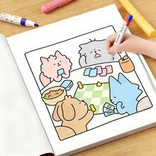 1本48页230克《舒适时光》成人涂色书 - 慵懒宅男+可爱宠物插图，线条粗犷，轻松涂色，是假日休闲和学校手工活动的理想之选 | 优质学习用品，送给手工爱好者的完美礼物 - 舒適的日子 - 查看 9