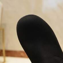 Botas Largas Para Mujer De Gamuza Sintética Sobre La Rodilla, Botas Planas Elegantes Y Cómodas Con Punta Redonda, Calzado De Invierno Estilo Casual Chic Versátil, Zapatos De Tubo Alto Con Diseño Liso Minimalista, Botas Altas De Vestir Suaves Y Transpirables Con Suela Flexible Y Resistente - Negro - Ver 6