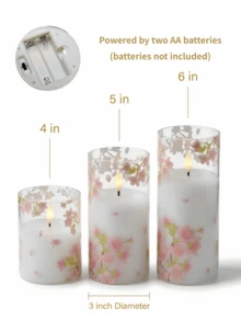 1/3pcs Flameless Flickering Candles With Remote Control And Timer, Suitable For Home Gatherings, Table Centerpiece Decor, Holiday Decoration - Pink - View 6