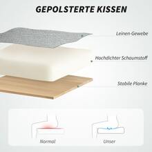 Office Chair: Ergonomic Office Chair With Armrests, Swivel Chair With Adjustable Height, With Rocker Function, Linen Material, Softback Computer Chair, Gray - Grey - View 11