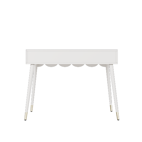 Dressing Table, Vanity Table, With 2 Drawers, Metal Legs, White, Dimensions: W 100 * D 40 * H 76 Cm - White - View 12