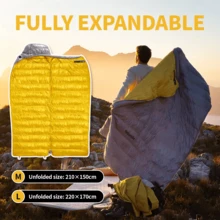 Naturehike CW400 Hooded Sleeping Bag With Duck Down Filling, Winter Camping, Portable, 20D Nylon, Waterproof - Nhiều màu - Xem 2