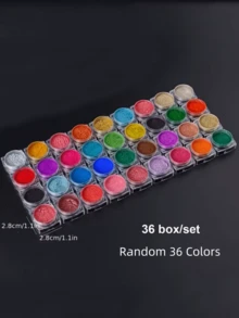 36pcs Random Color Holographic Powder Set, Metallic Gold & Laser Silver, For Nail Art Decoration - Multicolor - View 4