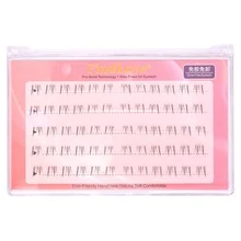 60片黑色下睫毛，自带胶水，自然妆效，可重复使用，单片J型分段式自粘假睫毛，超轻睫毛嫁接套装，无需胶水，适合化妆新手 - J - 查看 7