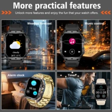 2026 New Men's Stylish Smart Sports Watch, With LED Light, Wireless Call, Message Reminder, Sports Modes, Voice Assistant, Weather Push, Timer, Stopwatch And Other Functions, Compatible With Android And IOS Phones - Multicolor - View 8