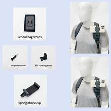 Sports Camera Accessories Backpack Clip, Double Shoulder Strap Holder - Black - View 11