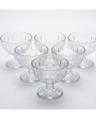 Jogo 6 Taças Sobremesa Vidro Allmix 250ml – Elegantes, Resistentes e Ideais para Açai, Sorvete, Mousse e Pudim