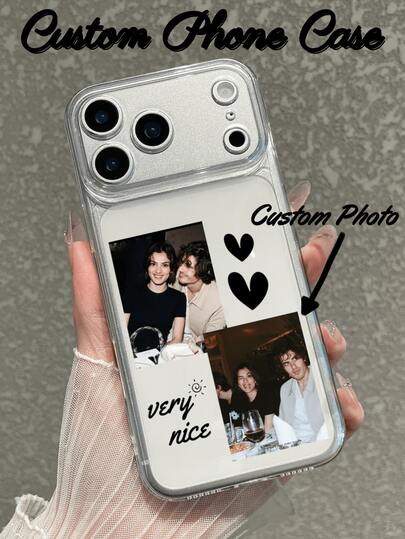 1pc Customized Photo Phone Case, Personalized Photo Design Phone Case Compatible With Apple 17/17 Pro/17 Pro Max/17 Air, 16-11/Pro/Pro Max/Plus, S20-S25/Ultra/FE/Plus/Ultra, Transparent Phone Protective Cover