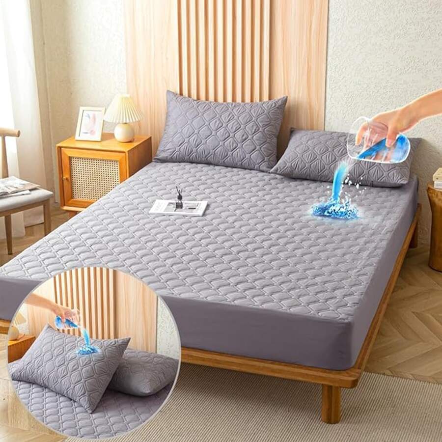 Waterproof Mattress Protector King Size - Grey - View 1