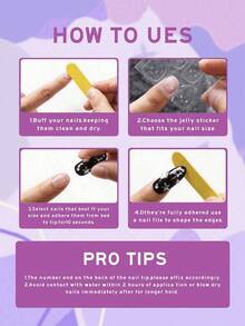 Monina 24片深蓝色蛇皮杏仁形假指甲，朋克摇滚风蛇皮简约时尚美甲，高端百搭休闲亮泽美甲，时尚达人必备美甲用品 - 藍色 - 查看 9