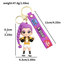 Kpop Demonn Hunters Girl Group Star Silicone Keychain, Cartoon Anime Cute Doll Pendant, Suitable For Birthday Gift, Party Reward, Back To School Season, Daily Friend Gift - Multicolor - View 11