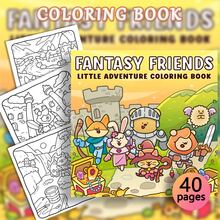 1本40页190克奇幻朋友成人涂色书 - 可爱宠物奇幻冒险+城堡宝藏插图，舒缓压力涂色疗法，情人节、女孩、婚礼、母亲节的理想礼物，厚纸，线条清晰，适合作为文具和学习用品。 - 幻想朋友 - 查看 2