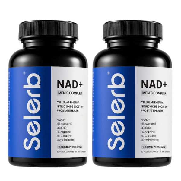 Selerb Men's Daily Supplement Capsules With Liposomal NAD+, CoQ10, Resveratrol, L-Citrulline, And Additional Herbal Extracts For Adult Male Routines - 60 Unflavored Units