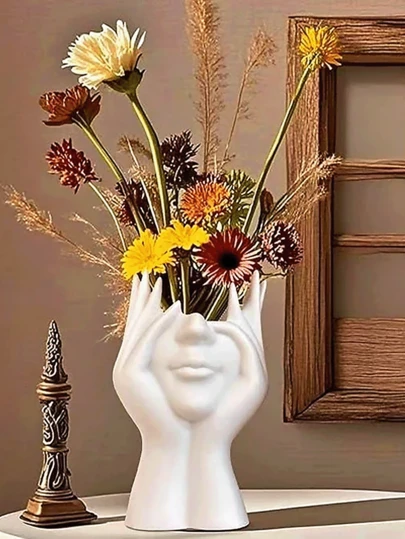 Maceta moderna grande con forma de rostro - Maceta multifuncional para exteriores y jarrón decorativo para interiores, adecuada para jardín, patio, balcón y decoración del hogar