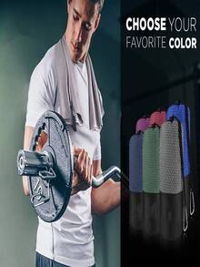 Juego de toallas de microfibra de secado rápido de tres piezas, toallas deportivas, adecuadas para la decoración del gimnasio y del baño de verano. - Rojo violeta - Ver 3